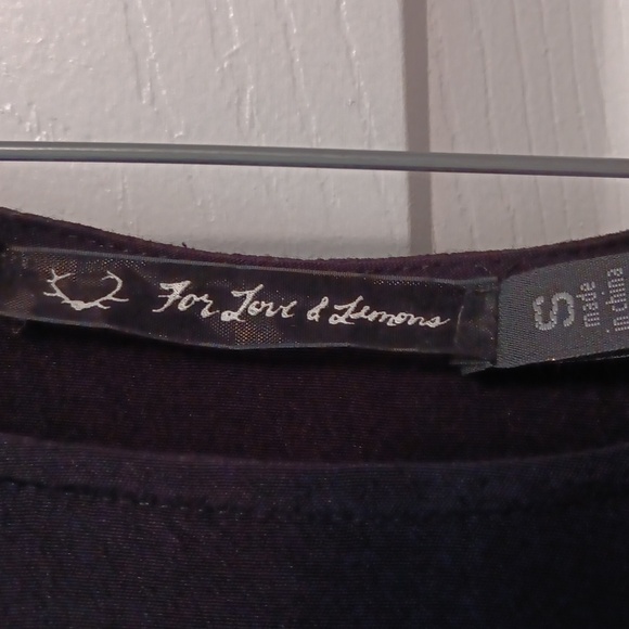 For Love and Lemons Black Dress Blouse with Lace Flare Sleeves NWT Small To Med - Picture 5 of 6